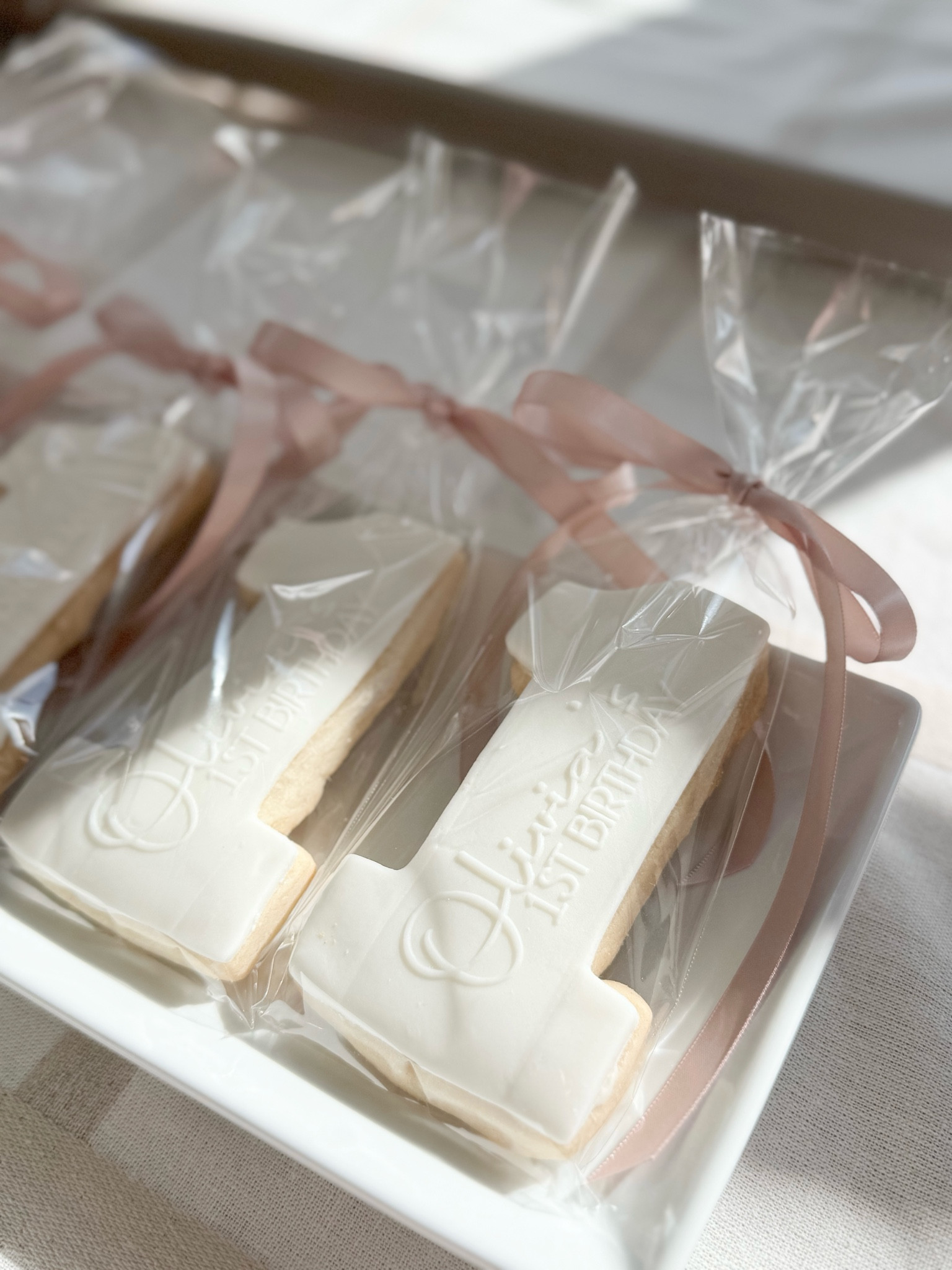 Made these fondant cookies for our baby's first birthday party! 