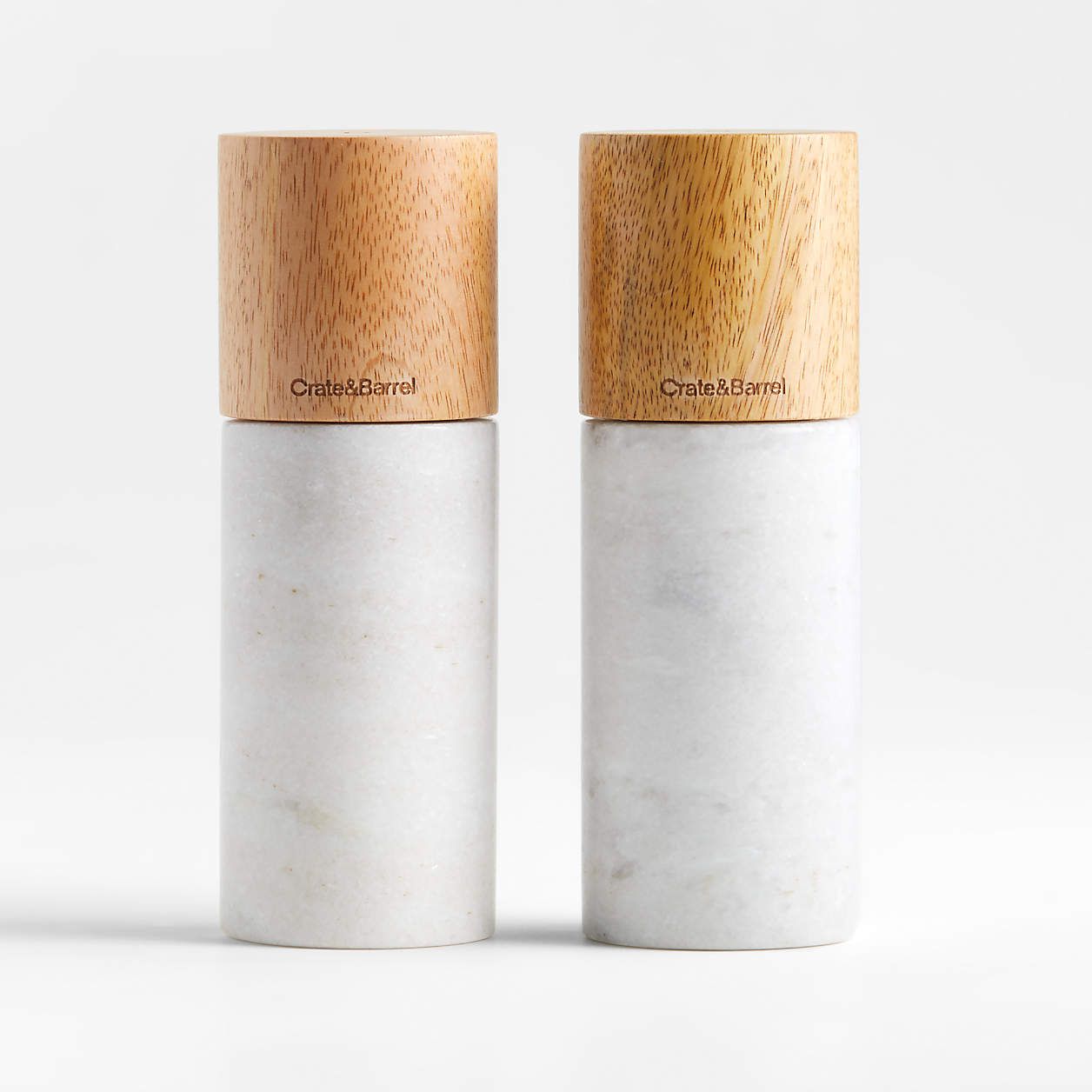 Marble and Wood Pepper Mill + Reviews | Crate & Barrel | Crate & Barrel