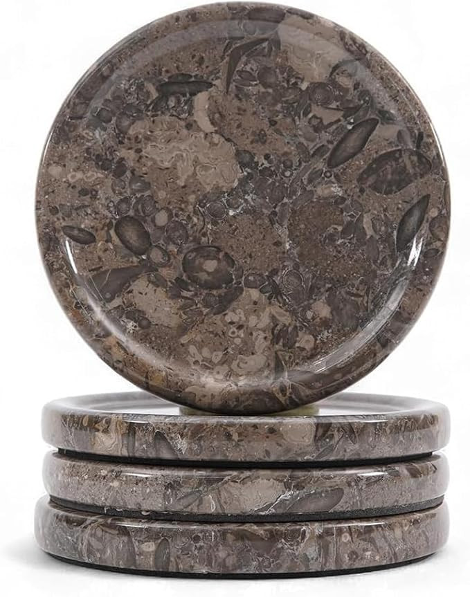 Marble Coasters Set of 4 Round Oceanic Handmade Modern 4" Inches Coasters for Drink, Stylish Drin... | Amazon (US)