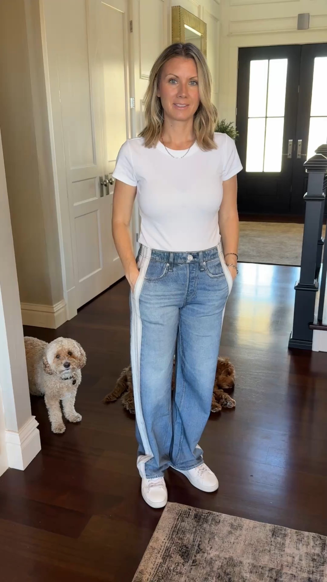 I can not believe these are actually sweatpants.  
Wearing an XS in pants
Small in top
Size 2 in jacket 
The sweats will shrink about an inch the first time you wash and dry them.  

#LTKTravel #LTKOver40 #LTKmomlife