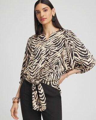 Zebra Print Tie-Front Blouse | Chico's