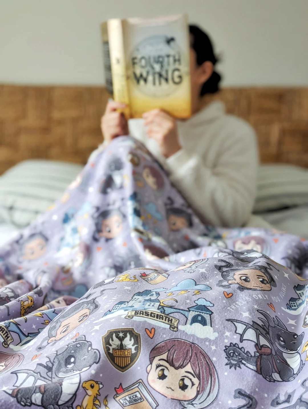 Fourth Wing Chibi Sherpa Fleece Blanket | OFFICIALLY LICENSED | Rebecca Yarros Bookish Gift Viole... | Etsy (US)
