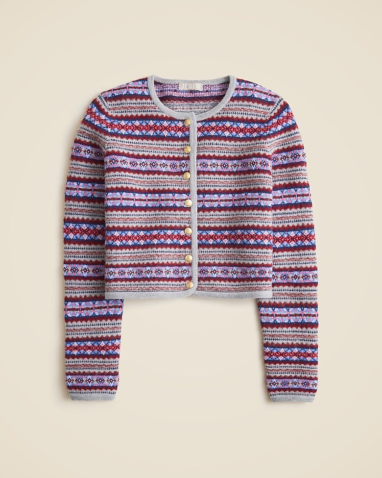 Fair Isle lady jacket in boiled wool blend | J. Crew US