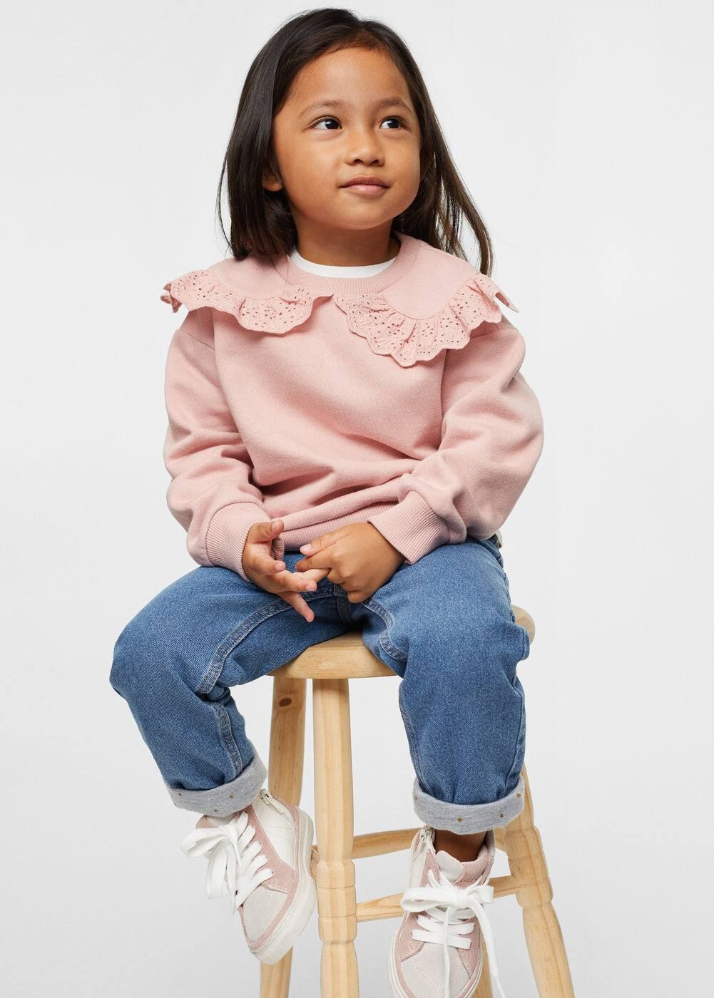 Baby doll neck sweatshirt -  Girls | Mango Kids USA | MANGO (US)