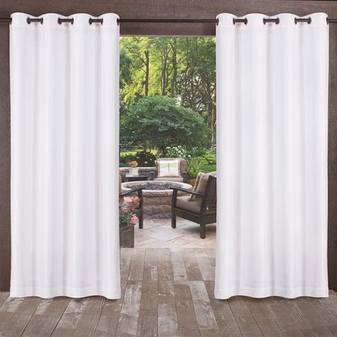 Biscayne Indoor/Outdoor Two Tone Textured Room Darkening Window Curtain Panel - Exclusive Home | Target