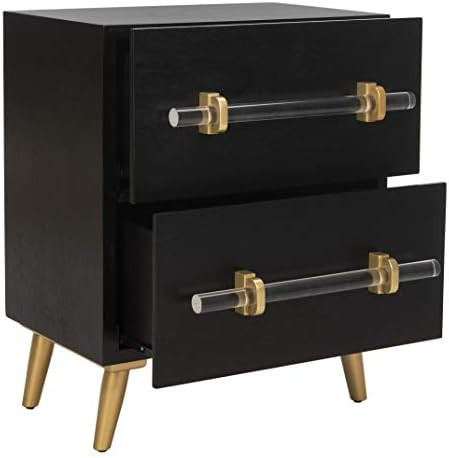 Safavieh Home Collection Sienne 2 Drawer Nightstand, Black | Amazon (US)