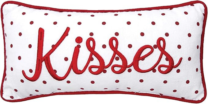 C&F Home Kisses Dot Small Petite Mini Embroidered Red Valentine's Day Accent Pillow 6" x 12" VDAY... | Amazon (US)