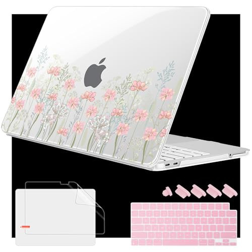 Lepeoac Case for 2026 MacBook Neo 13-inch Laptop with Liquid Retina Display, Release Model A3404, Sturdy Plastic Hard Shell Case + Keyboard Cover + Trackpad Film + Dust Plug, Floral C322 | Amazon (US)
