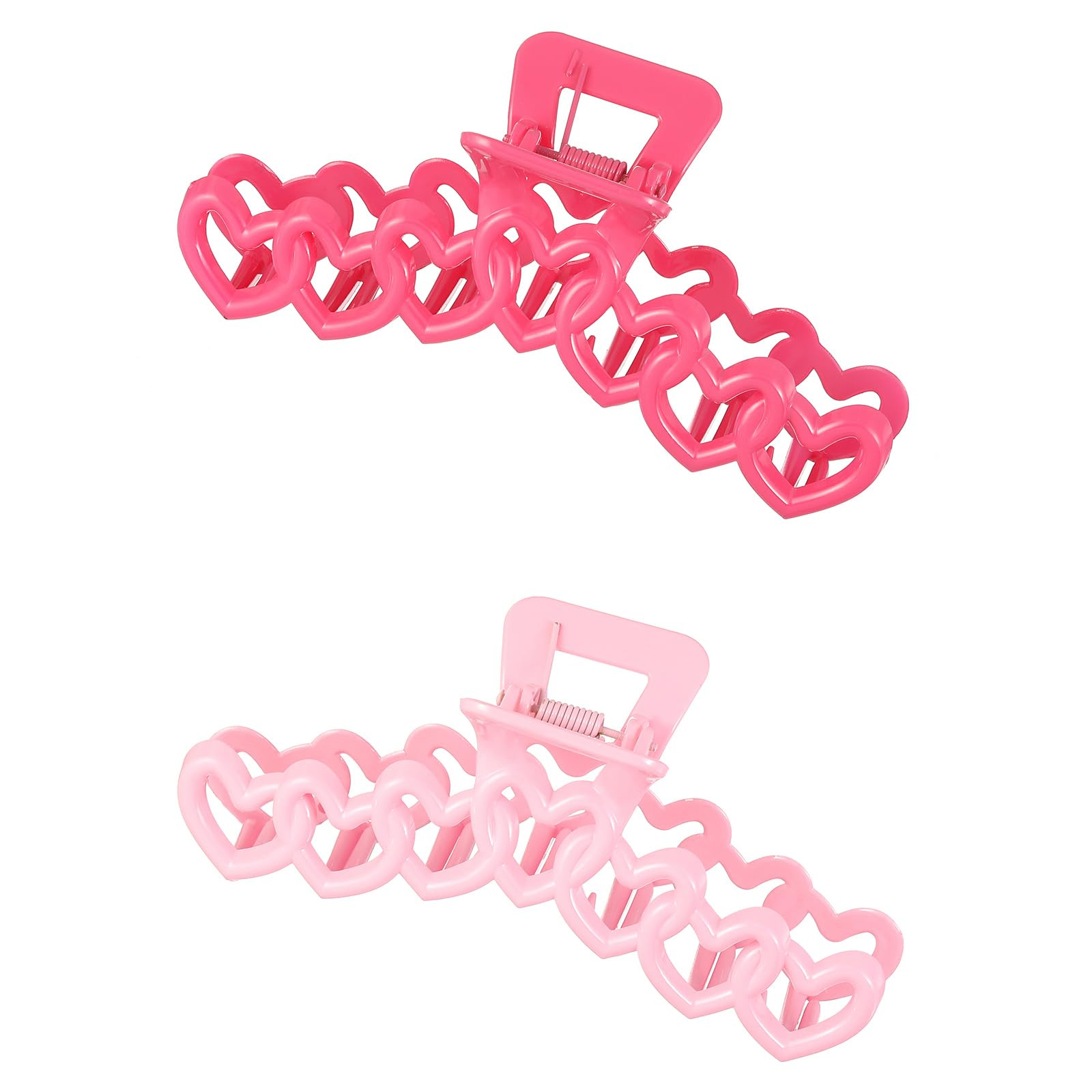 2pcs Valentine’s Day Heart Hair Claw Clips for Women| Pink Claw Clip|Large Claw Clips for Thick... | Amazon (US)