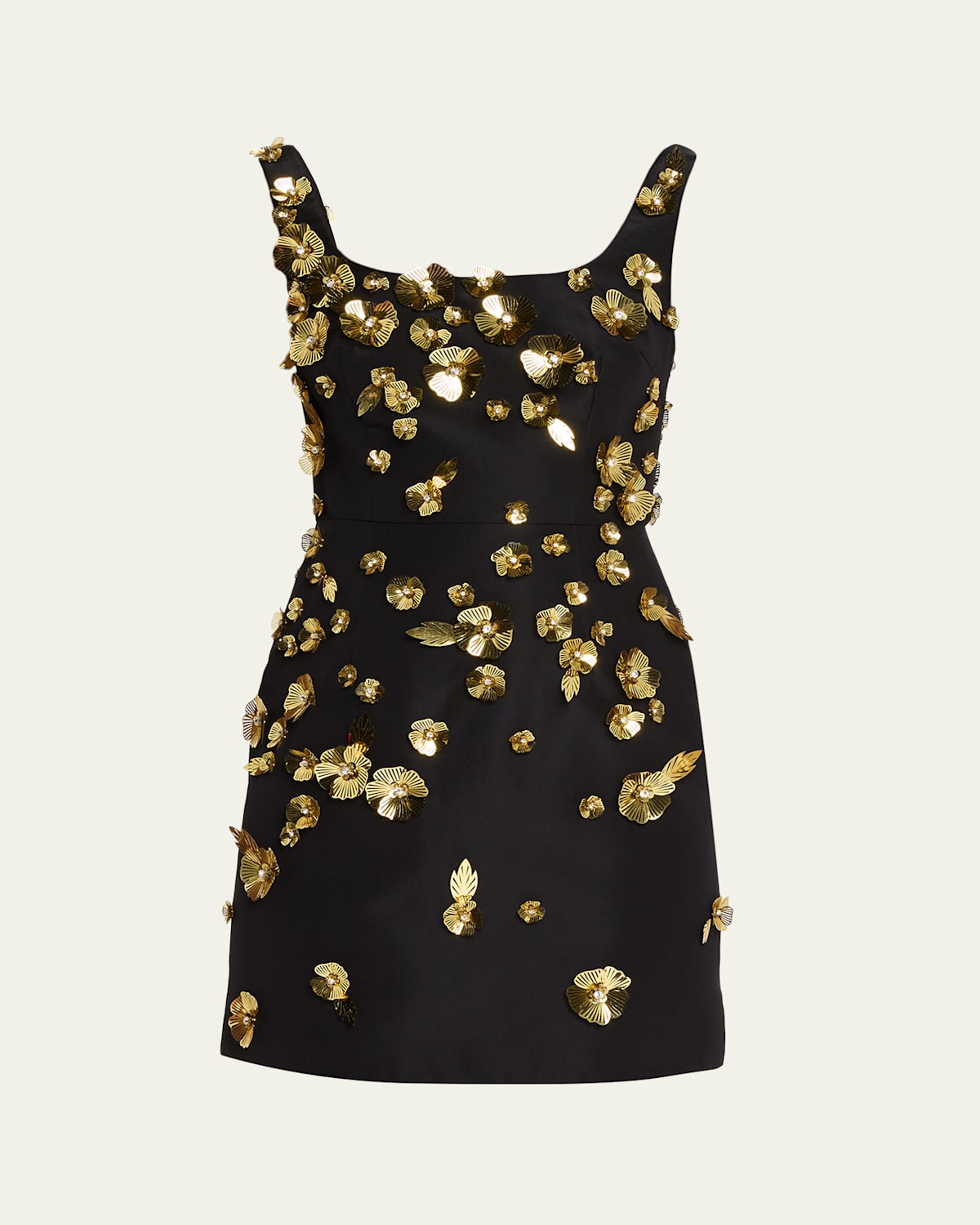 Crystal Flower Applique Sleeveless Mini Dress | Bergdorf Goodman