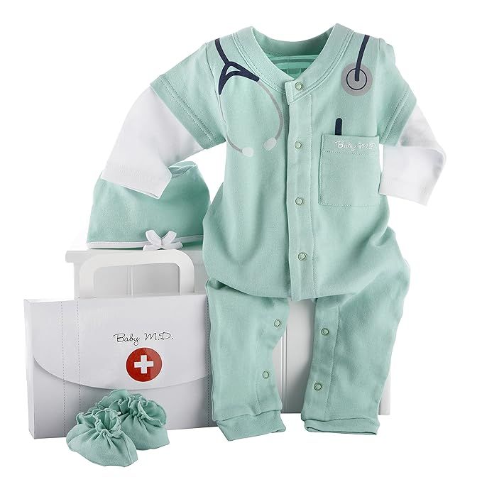 Baby Aspen, Baby M.D. Three-Piece Layette Set in"Doctor's Bag" Gift Box, 0-6 Months | Amazon (US)