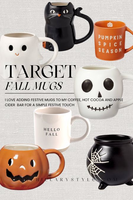 These adorable mugs are all fighting for a place on my favorite list. I’m so ready to sip my warm fall factories in one of these. Seasonal decor, home finds, home decor essentials, kitchen finds, fall mugs, fall favorites

#LTKHalloween #LTKhome #LTKSeasonal