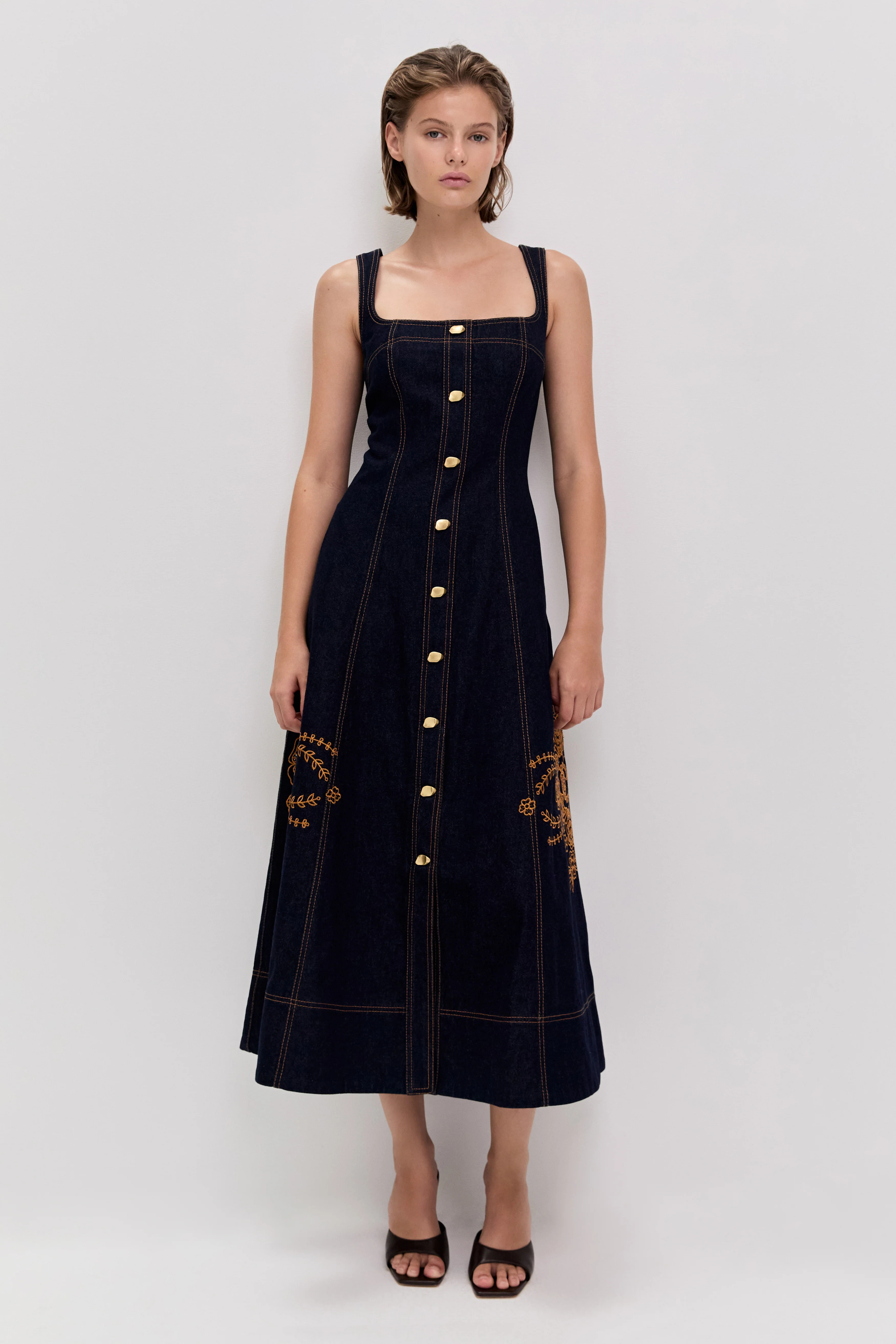 Elora Denim Midi Dress | aje. (US, UK, Europe, ROW)