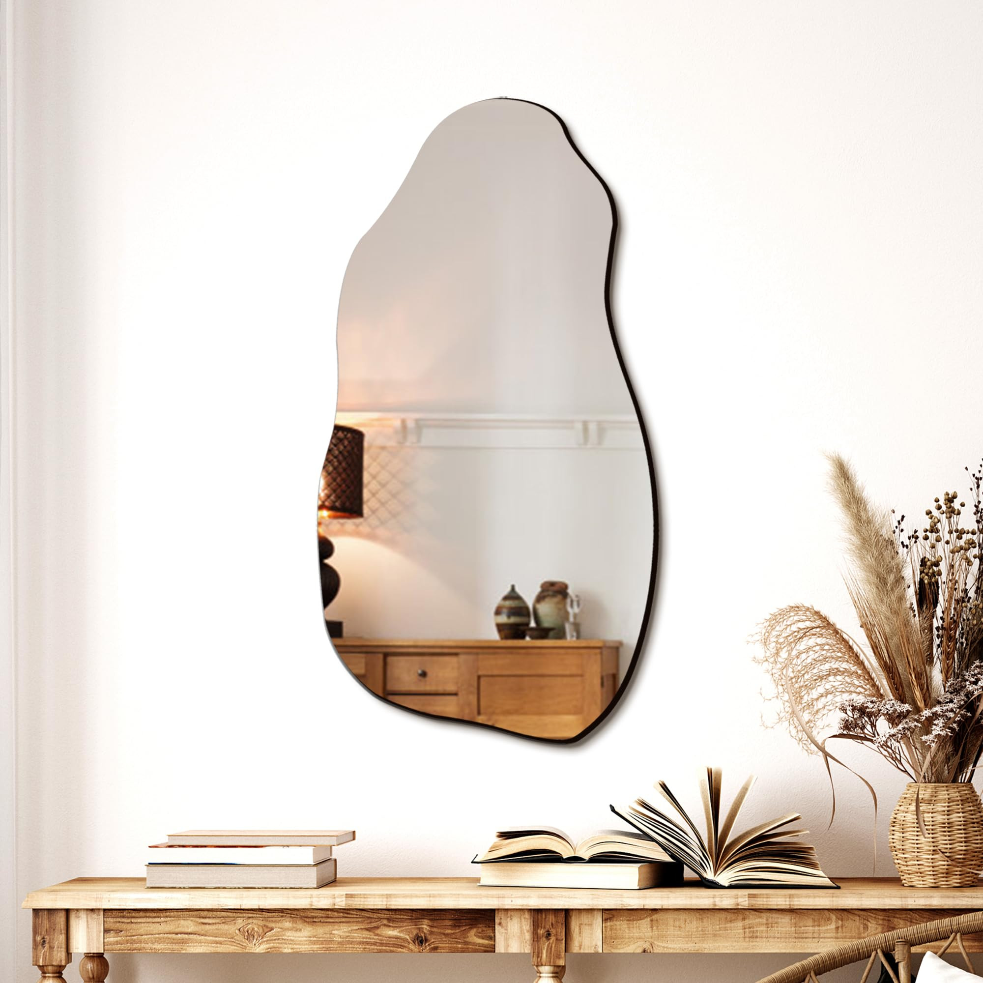 Irregular Asymmetrical Wall Mirror for Living Room Bathroom Entryway, Modern Decorative Mirror Ha... | Amazon (US)
