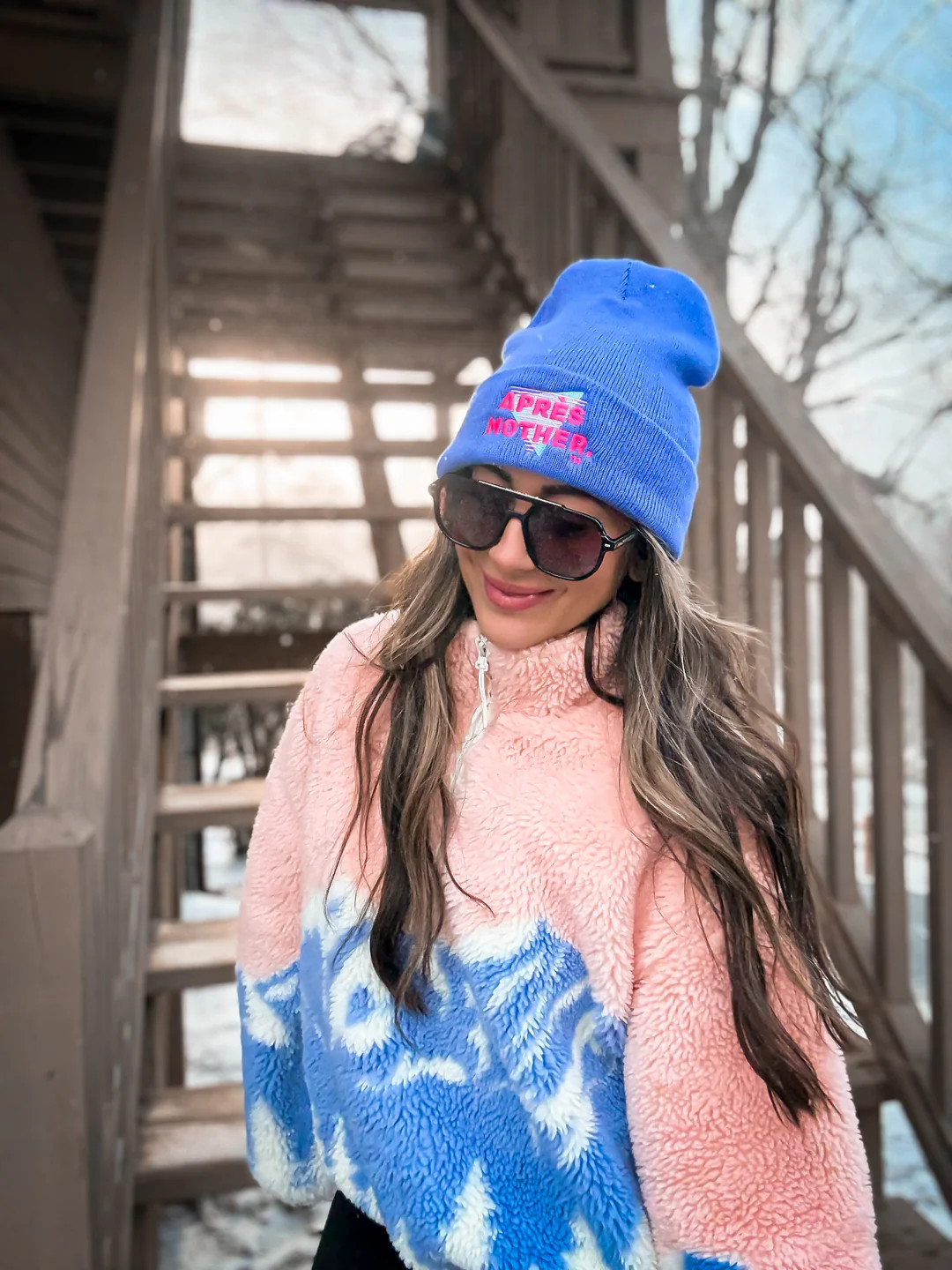 APRÉS MOTHER. - Embroidered Beanie - Heather Blue | Mother Hats