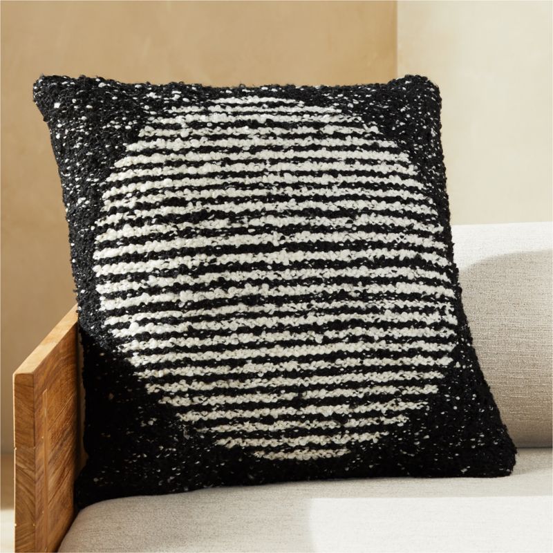 20" Soleil White and Black Outdoor Pillow | CB2 | CB2