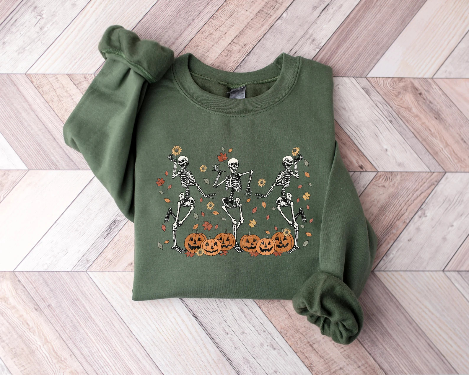 Dancing Skeleton Sweatshirt, Pumpkin Sweater, Pumpkin Skeleton Shirt, Fall Sweatshirt, Halloween ... | Etsy (US)