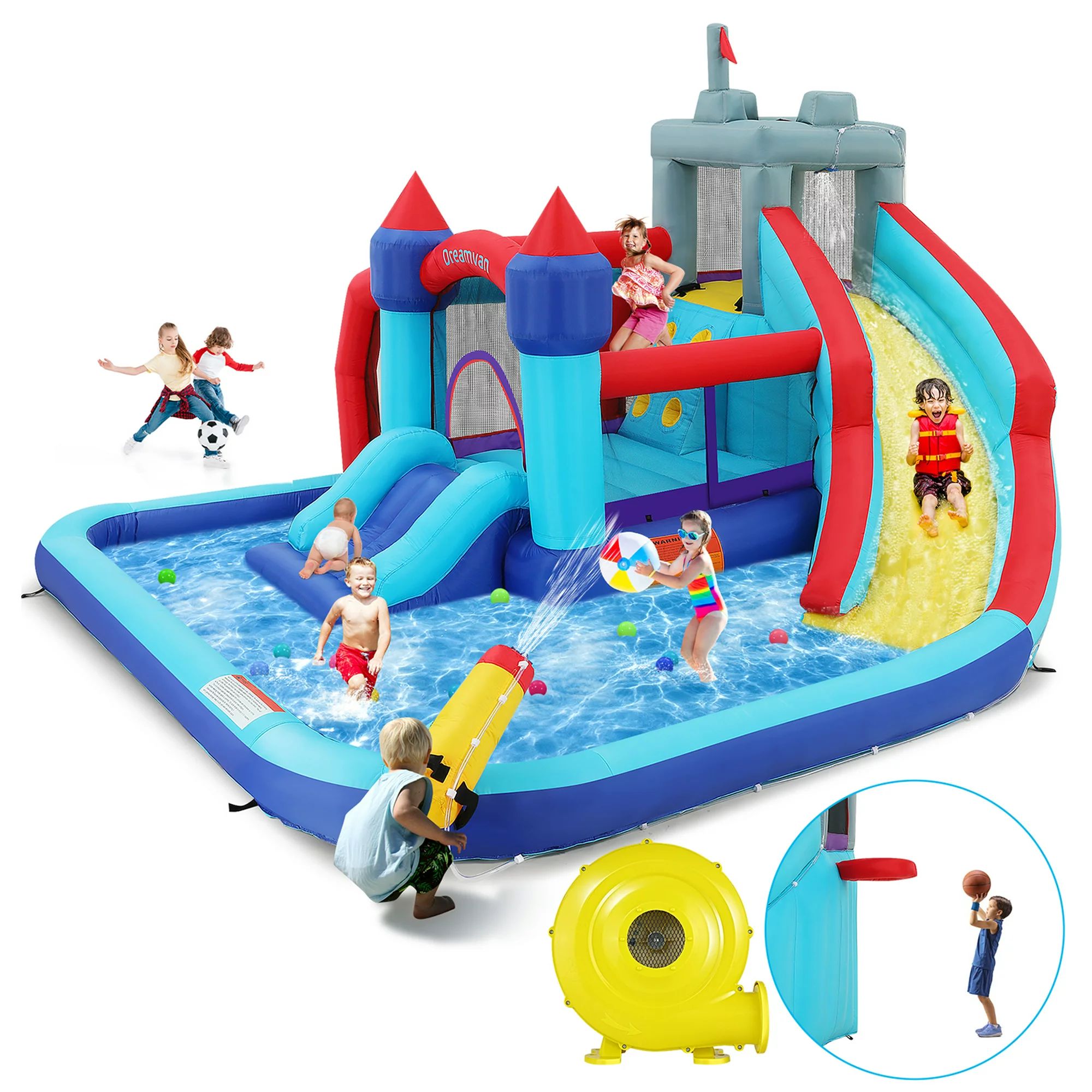 unbrandInflatable Bounce House for Toddlers with Blower, Children's Castle with Bouncing Slides, ... | Walmart (US)