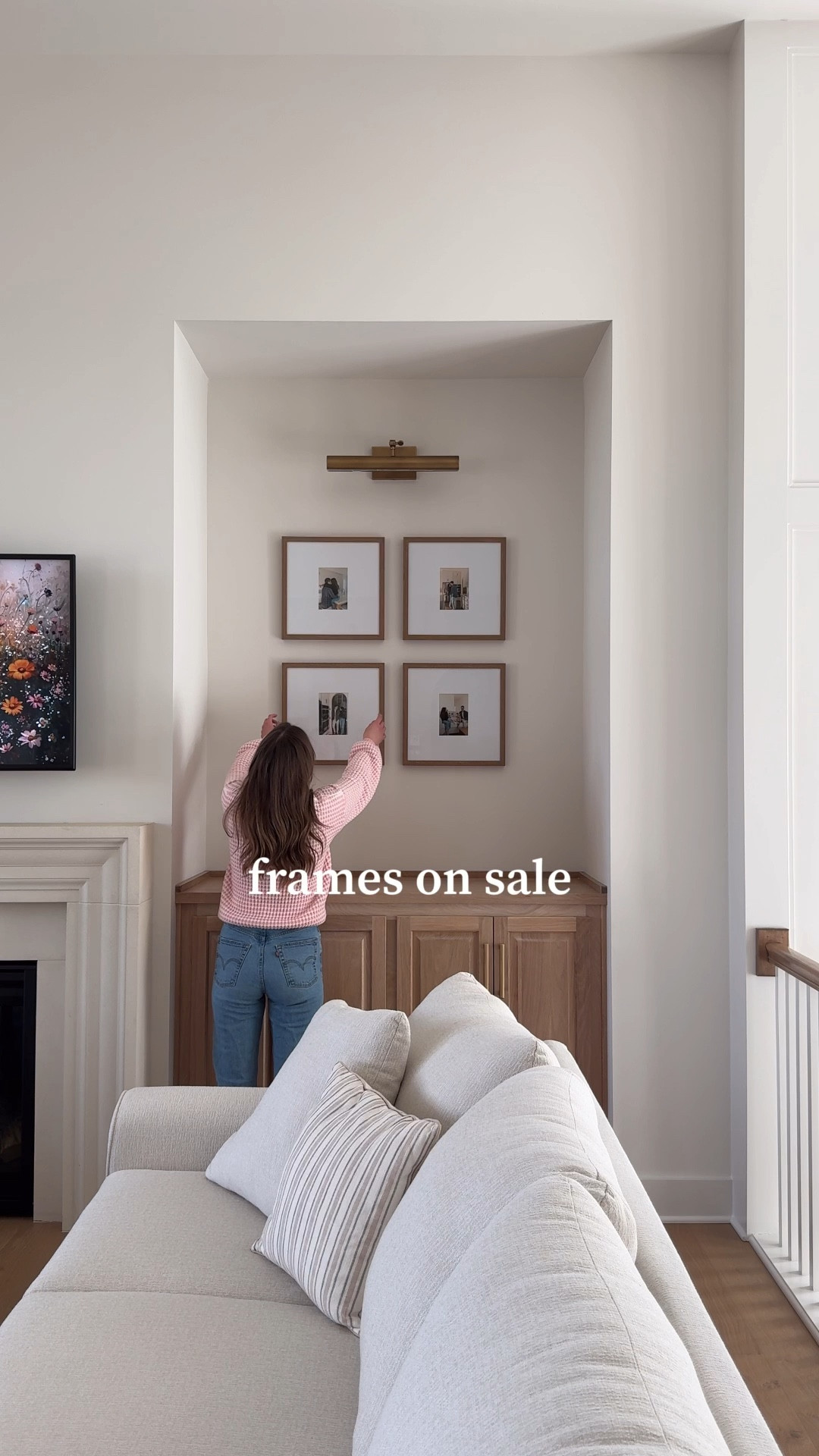 I have shared the details of my new living room a few times, but I have slowly been completing things here and there and wanted to do an updated post because I noticed my living room frames are on sale! These frames really tied our whole living room together. I love finding affordable pieces like these that are timeless and high quality!

The Perfect Set of Frames
These frames come in a set of four for $60. They are 16”x16” squares with matting for 5”x7” photos. I love the thick matting that gives it an elevated look! I purchased the frames in the color Ash, but they come in more colors and sizes.
The Couches
I promised myself I would never buy white sofas ever again, but when my husband and I were at Living Spaces looking at couches we fell in love with these Cameron IV Sofas! They are incredibly comfy and have been so easy to keep clean with a little bit of dish soap and warm water as spot treatments! Each couch is under $900 making them pretty affordable for how high quality they are.

The Coffee Table
Another incredibly affordable find! This large square coffee table is from Walmart and only $188. Such a steal for the size and quality of this piece! I styled it with decor from Target that you can shop here. 

Contrasting Rug
This rug completely tied the whole room together and balanced out the white and wood tones perfectly! It is by my favorite brand, Loloi. I found this rug on Amazon for a great price!

#LTKHome