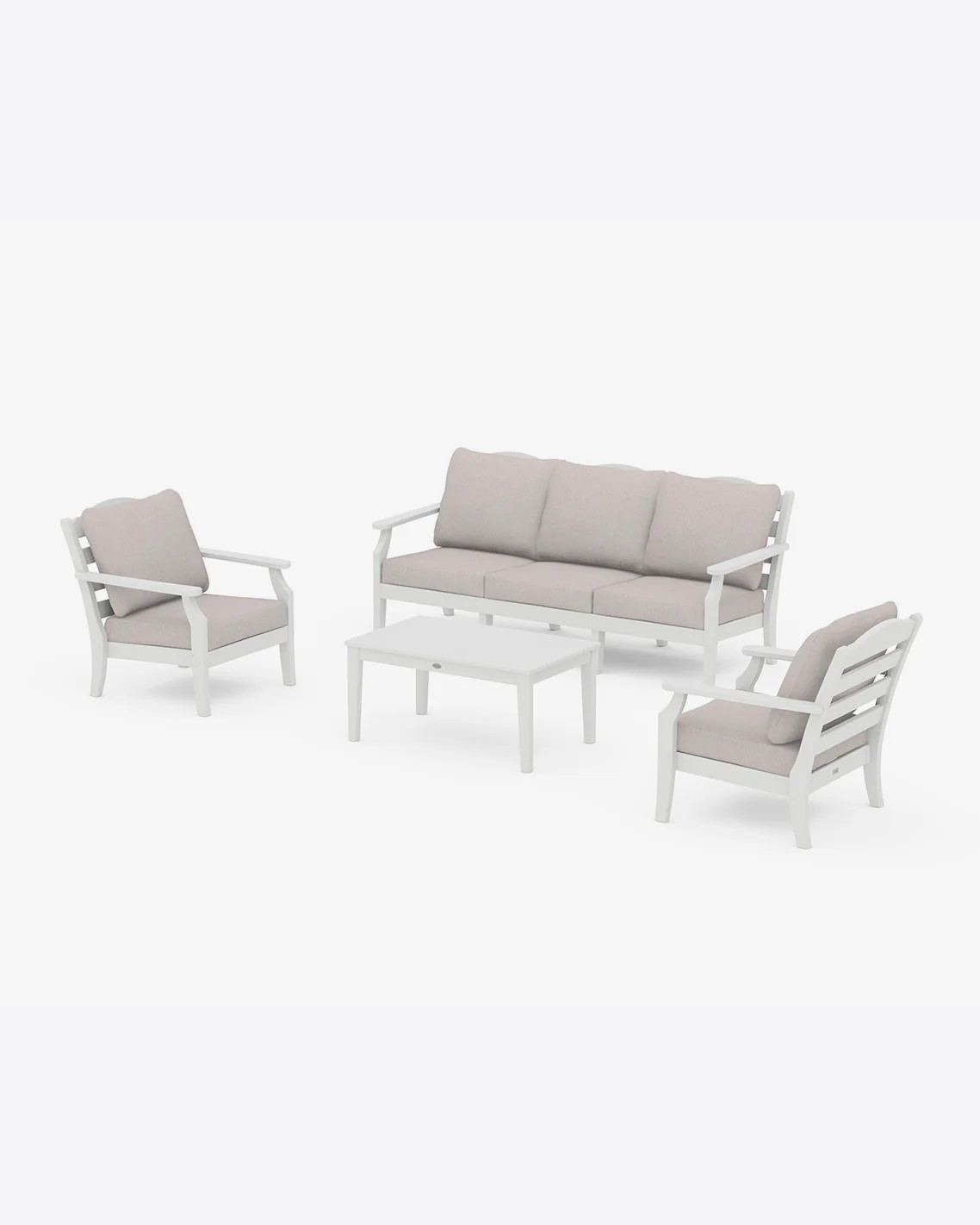 Savannah 4-Piece Seating Set with Sofa in White | Draper James | Draper James (US)