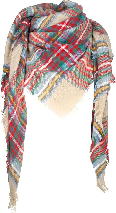 Plaid Fall Winter Blanket Scarf for Women | Amazon (US)