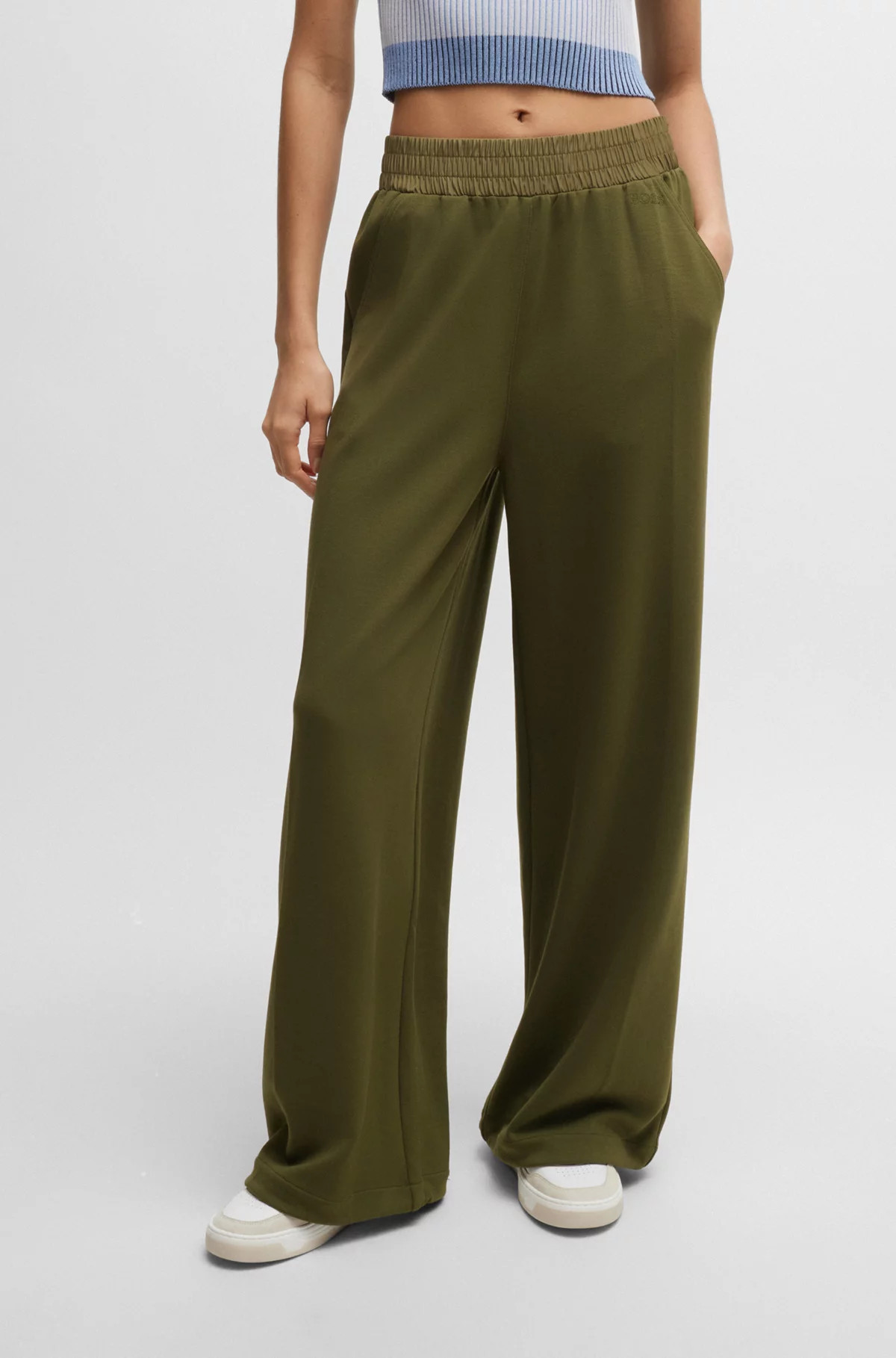 BOSS - Hose aus Stretch-Gewebe mit weitem Beinverlauf | Hugo Boss DE