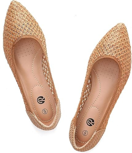 Rekayla Women's Flats Classic Pointed Toe Ballet Flats Shoes for Women Comfortable Slip On Dress ... | Amazon (US)