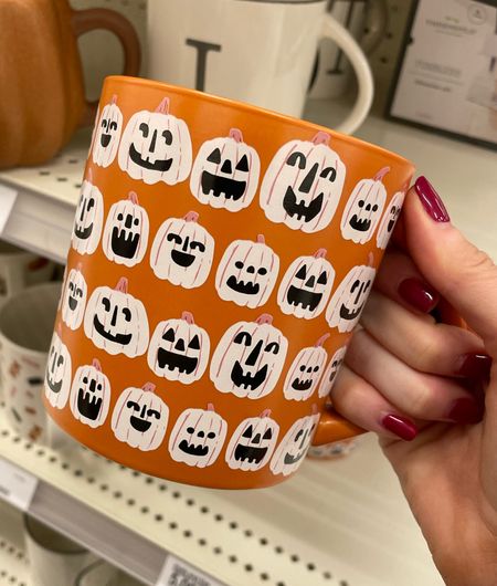 Cute $5 jack-o-lantern mug from Target!
.
Fall decor target finds Halloween decor 

#LTKSeasonal #LTKunder50 #LTKsalealert