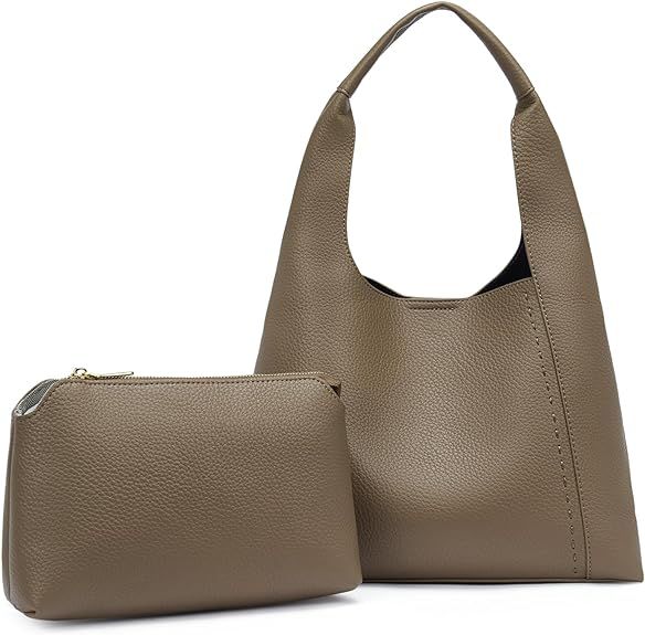 Vegan Leather Purses for Women Trendy,Shoulder Bags Tote Handbags Design Hobo Purses 2pcs | Amazon (US)