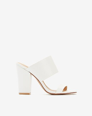 Thick Double Band Block Heel Sandals | Express
