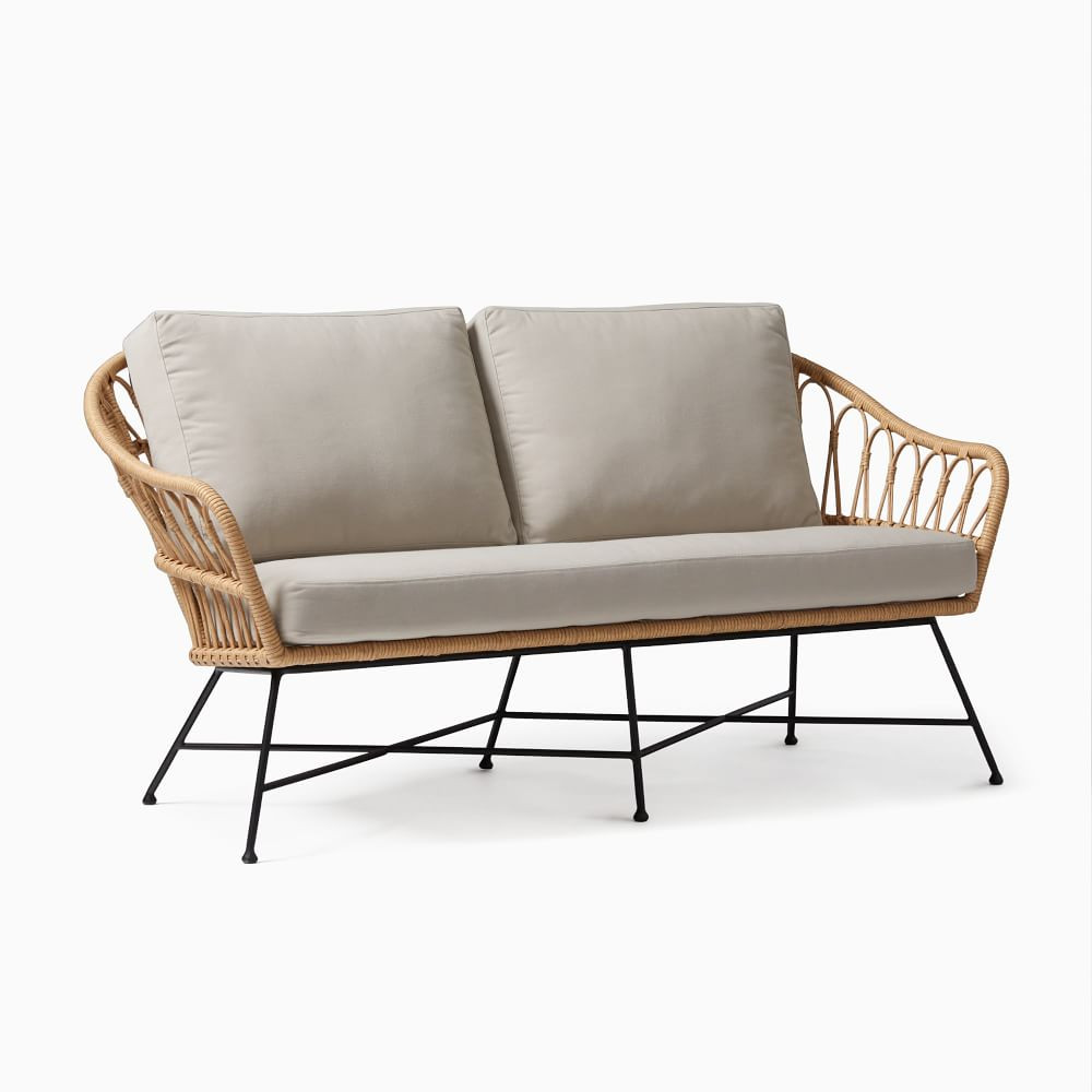 Palma Outdoor 59 in Loveseat, Natural | West Elm (US)