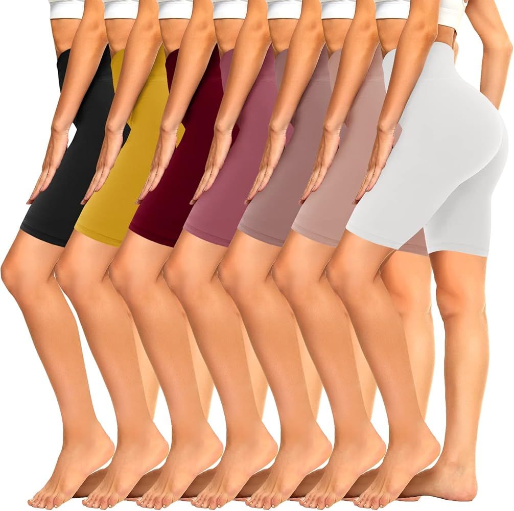 iceRose 7 Pack High Waisted Biker Shorts For Women | Amazon (US)