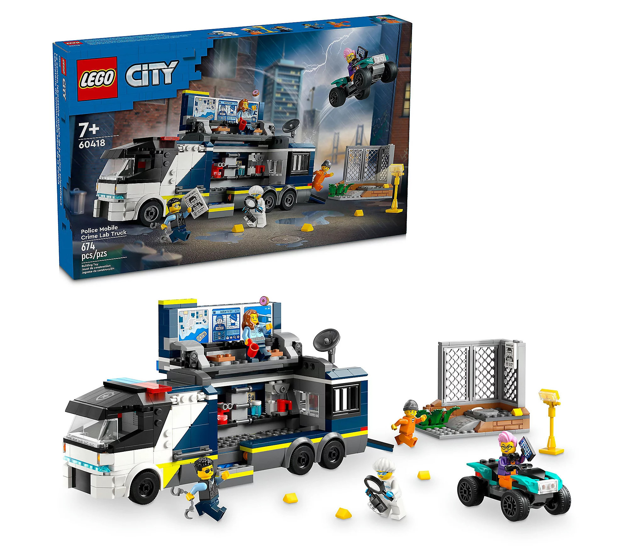 LEGO City Police Mobile Crime Lab Truck Toy 604 18 - 674 Pcs | QVC