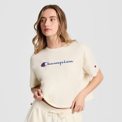 Champion Women's Short Sleeve T-Shirt - Cream L | Target