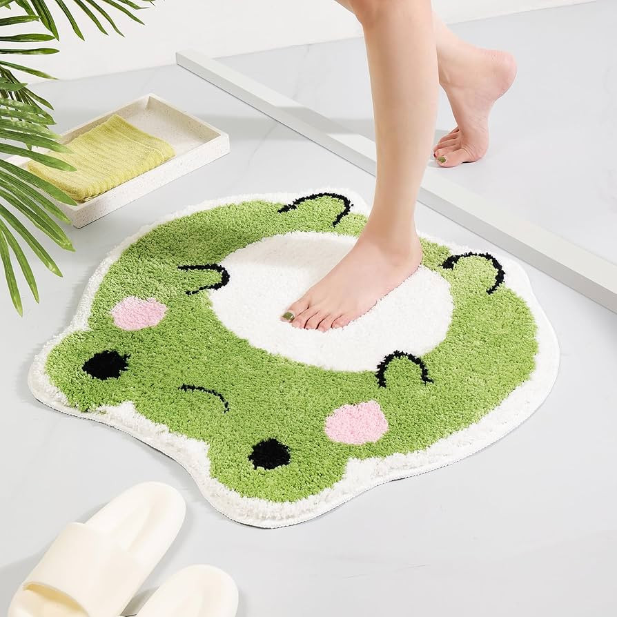 Panstar Cute Bath Mat Non Slip Frog Bath Rug for Bathroom, Luxury Absorbent Bathroom Mats, Fun An... | Amazon (US)