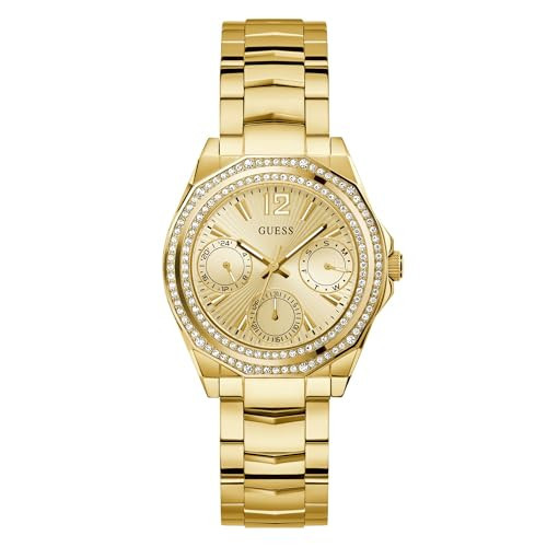 Guess Women's 36mm Watch - Gold-Tone Bracelet Champagne Dial Gold-Tone Case | Amazon (US)