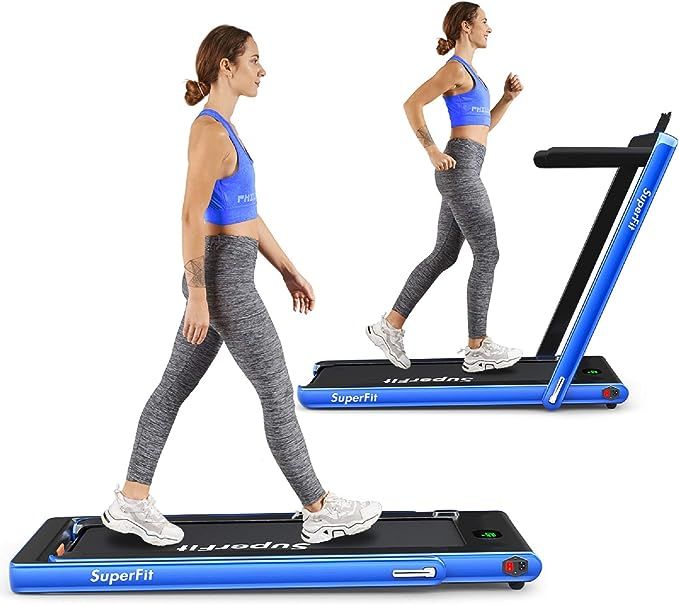 Goplus 2 in 1 Folding Treadmill, 2.25HP Under Desk Electric Treadmill, Installation-Free with Blu... | Amazon (US)