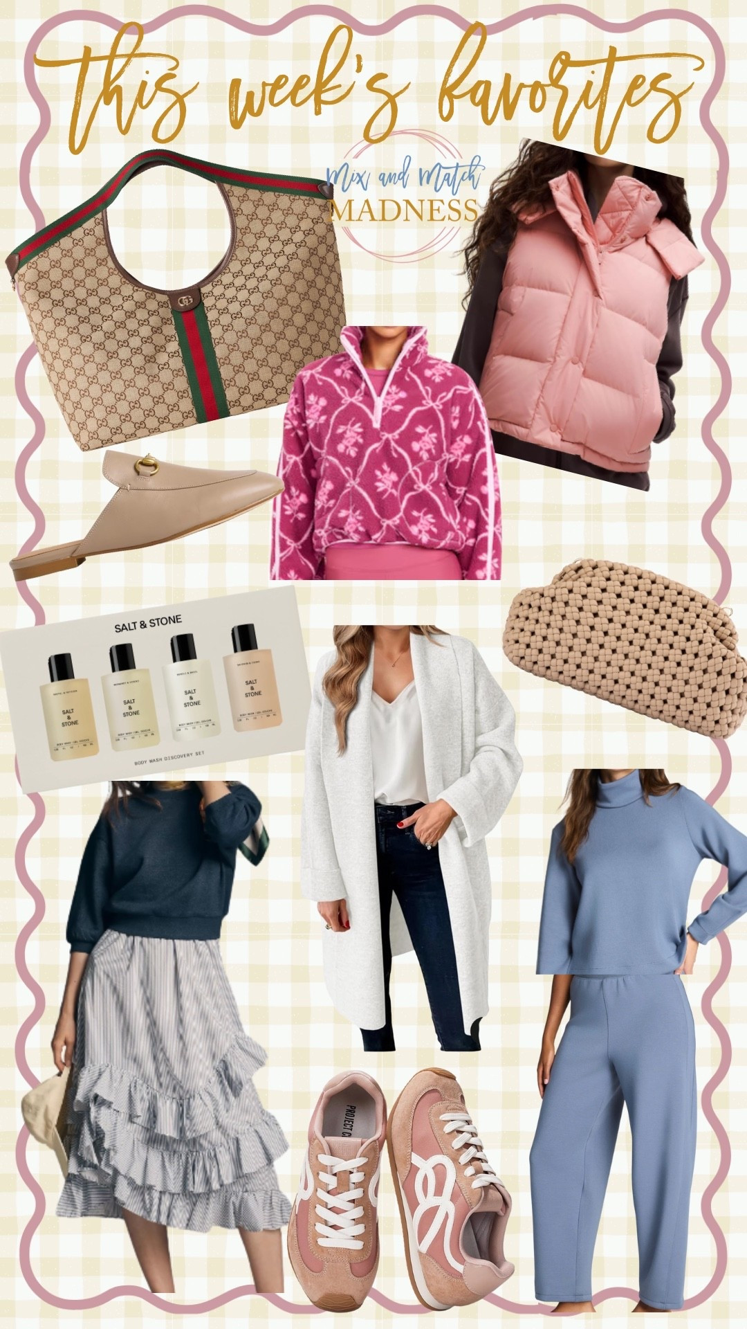 This Week’s Favorites are some of my tried & true! I personally own and love each & every piece! 

Vest - 2
Fleece - small
Twofer Dress - xs 
Coatigan - xs
Spanx Tops - xs
Barrel Pant - small petite 
Shoes - 8

#LTKmomlife #LTKOver40 #LTKdayinmylife