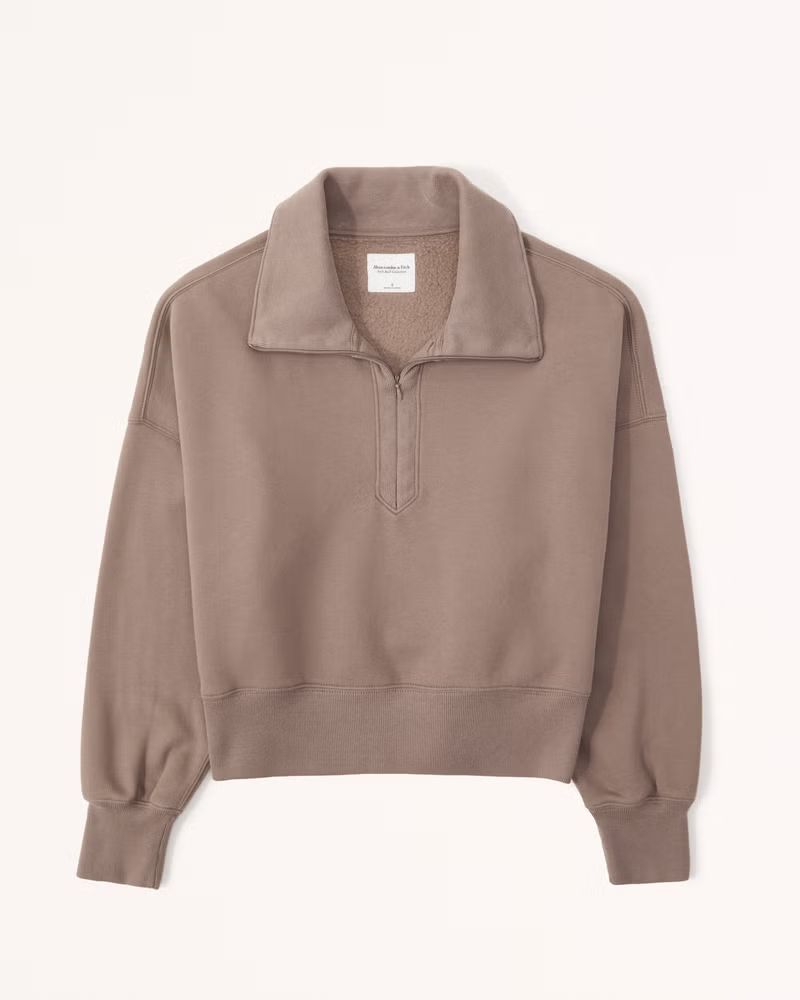 Women's Sunday Drama Collar Half-Zip Sweatshirt | Women's New Arrivals | Abercrombie.com | Abercrombie & Fitch (US)