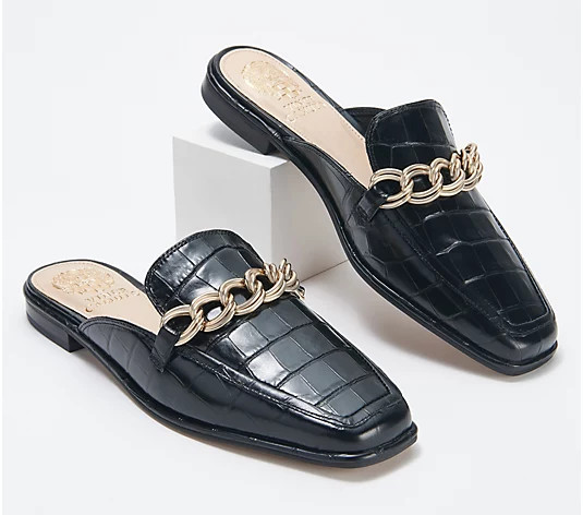 Vince Camuto Slip-On Chain Mules - Rachey - QVC.com | QVC