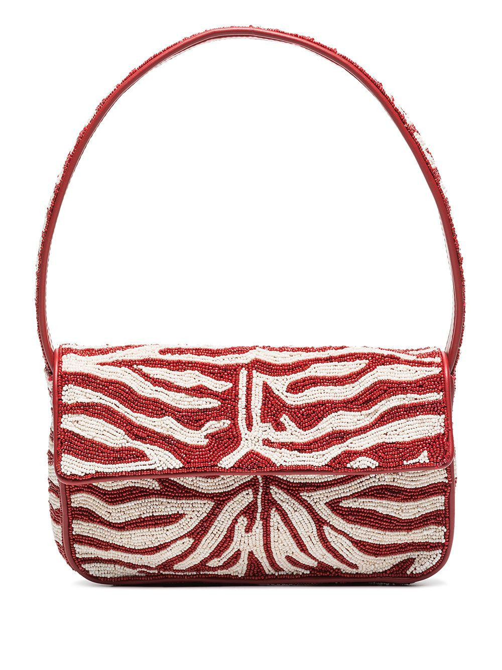 STAUD Tommy bead-embellished shoulder bag - Red | Farfetch Global