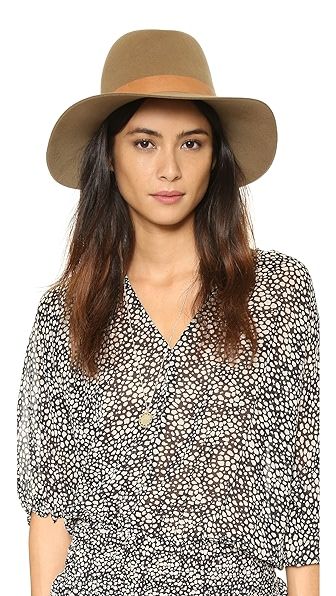Janessa Leone Clay Leather Band Hat - Light Brown/Brown | Shopbop