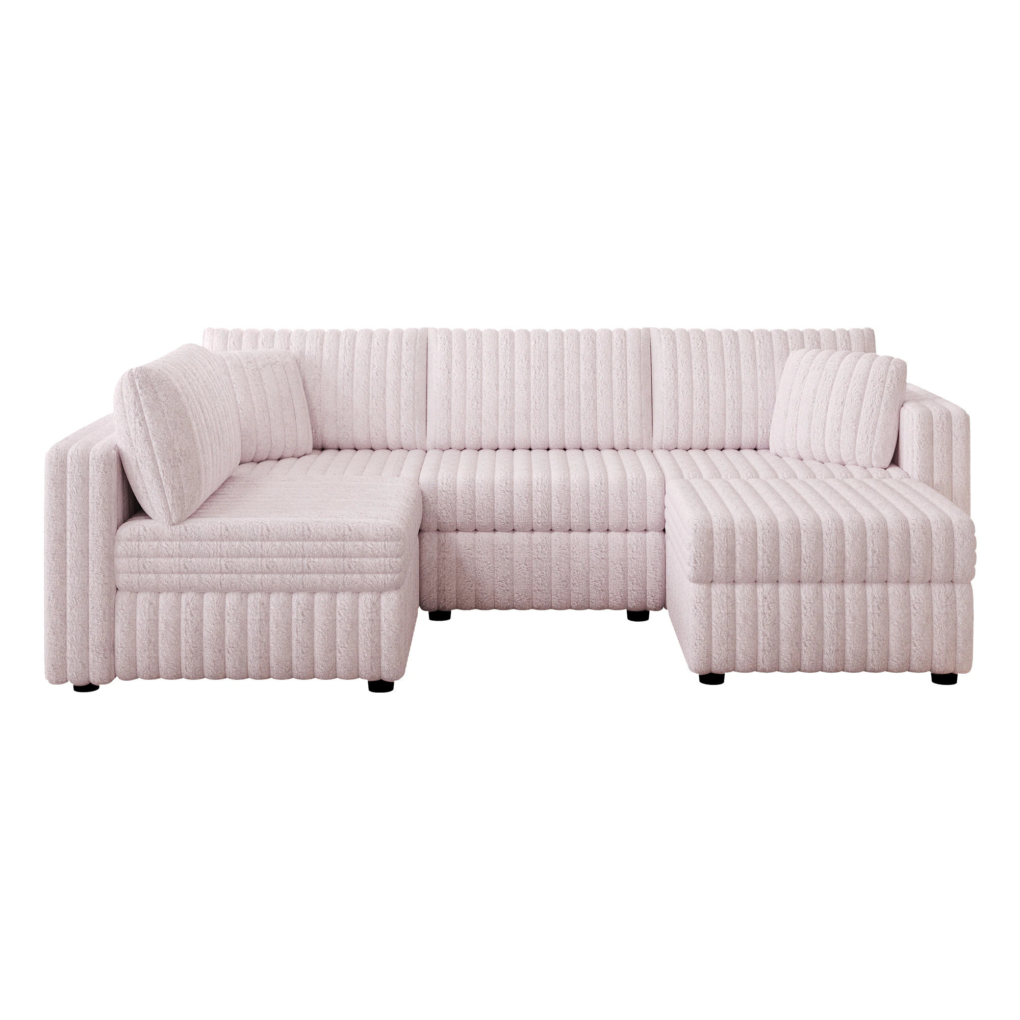 SINOFURN 106.3-in W Modern Pink 6-seater Sectional one_size | SYD180015PK | Lowe's