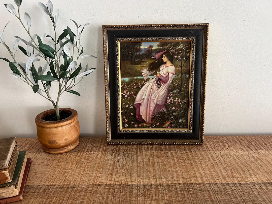 Vintage Gold/Black Girl John William Waterhouse Art picture | Etsy (US)