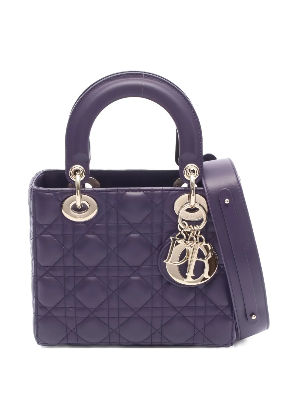 Christian Dior Pre-Owned 2010s small Lady Dior My ABCDior two-way leather handbag - Purple | Farfetch Global