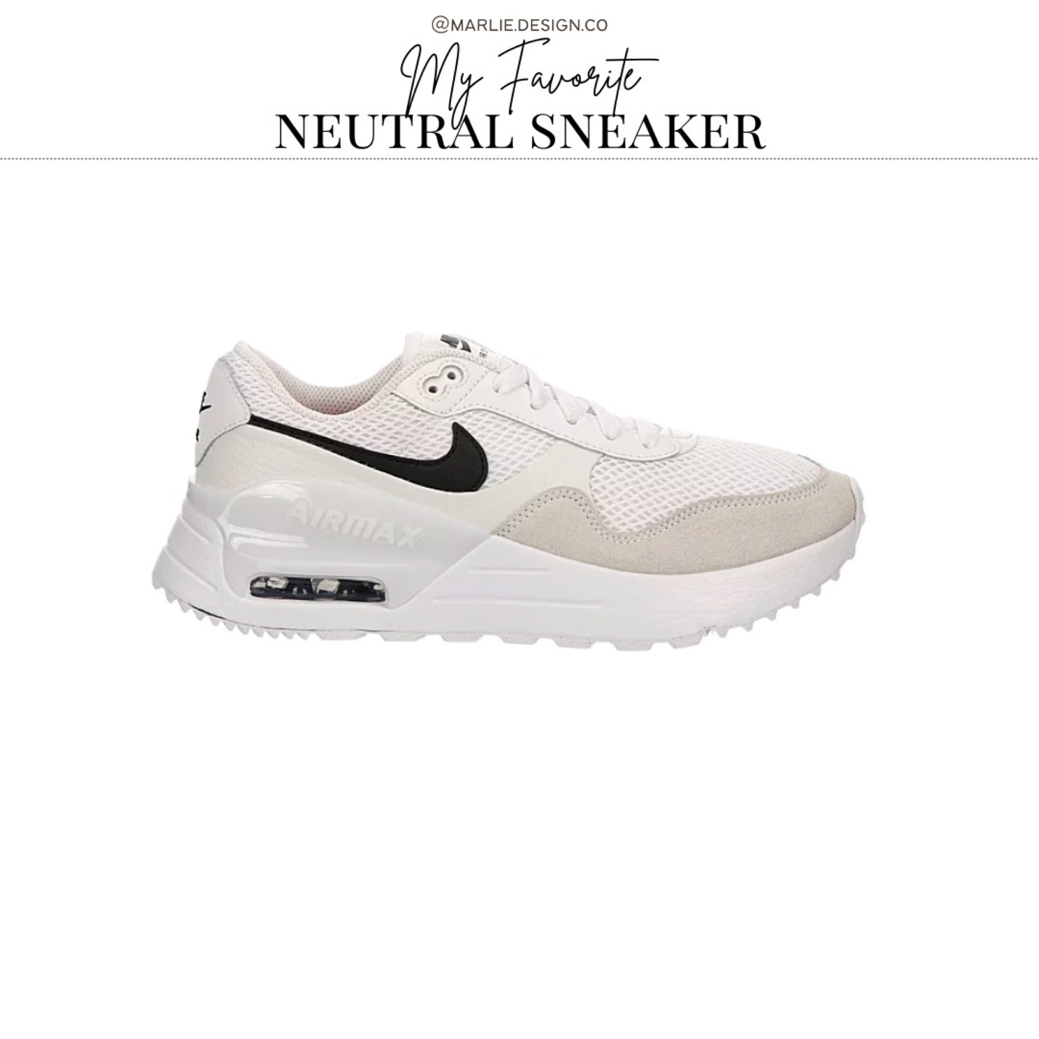 My favorite pair of neutral sneakers | neutral Nikes | Nike air max | casual sneaker | dressy sneaker | rack room shoes | white and black sneaker | beige sneaker 

#LTKstyletip #LTKshoecrush #LTKunder100