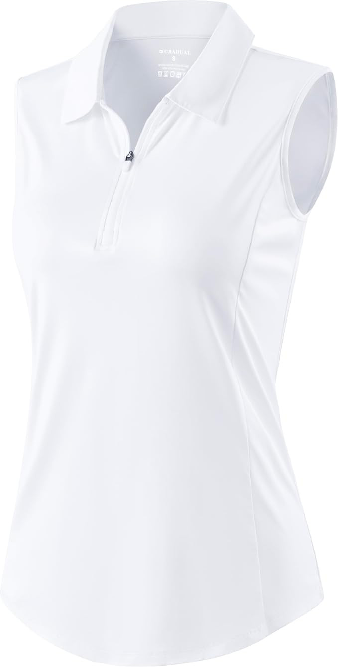 G Gradual Women's Golf Shirts Lightweight 1/4 Zip Collared Tank Top Sleeveless Polo Shirts for Te... | Amazon (US)