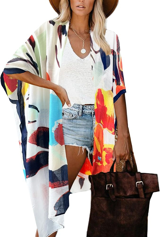 Breezy Lane Kimonos for Women Swimsuit Coverups Beach Cover Up Swimwear Cardigan Summer | Amazon (US)
