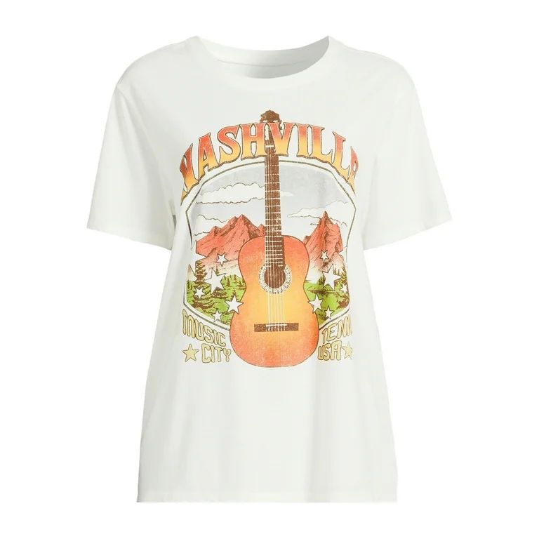 Time and Tru Women's Nashville Graphic Print T-Shirt, Sizes XS-XXXL | Walmart (US)
