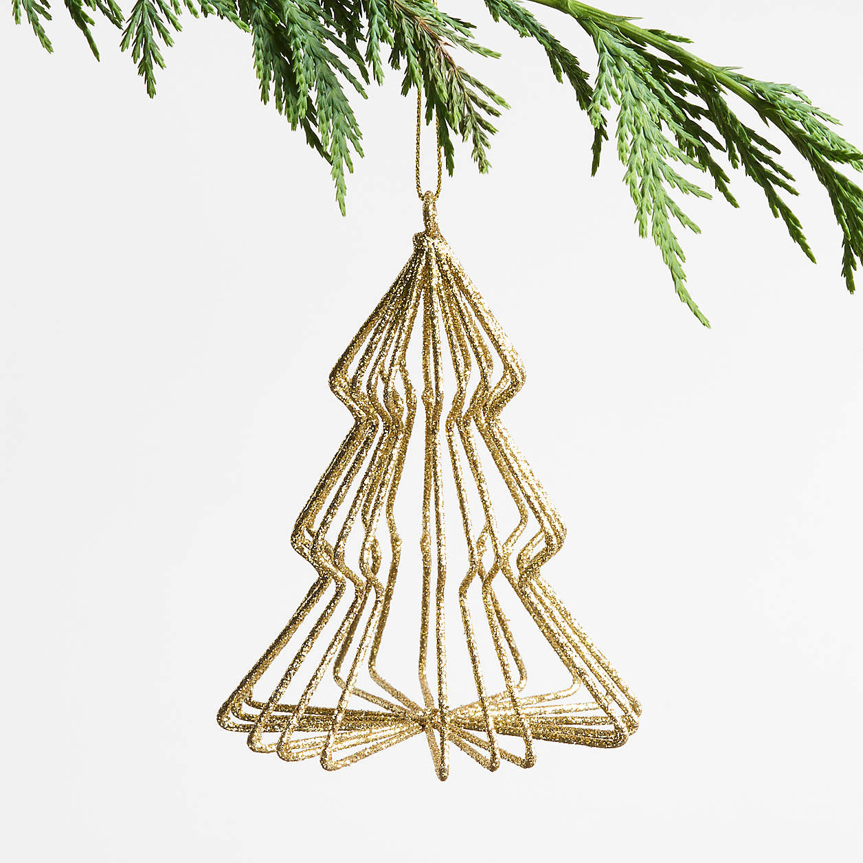 Gold 3D Tree Christmas Ornament + Reviews | Crate & Barrel | Crate & Barrel